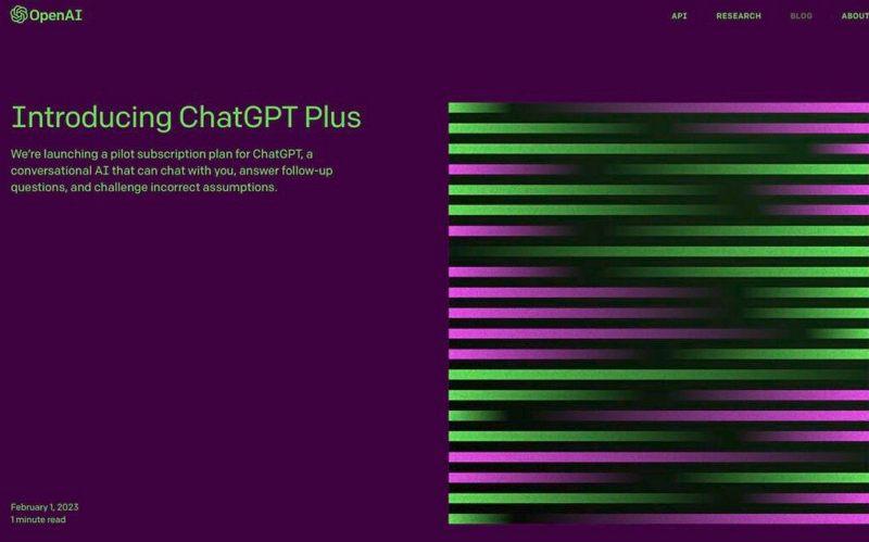 OpenAI宣布推出 ChatGPT Plus：月费20美元