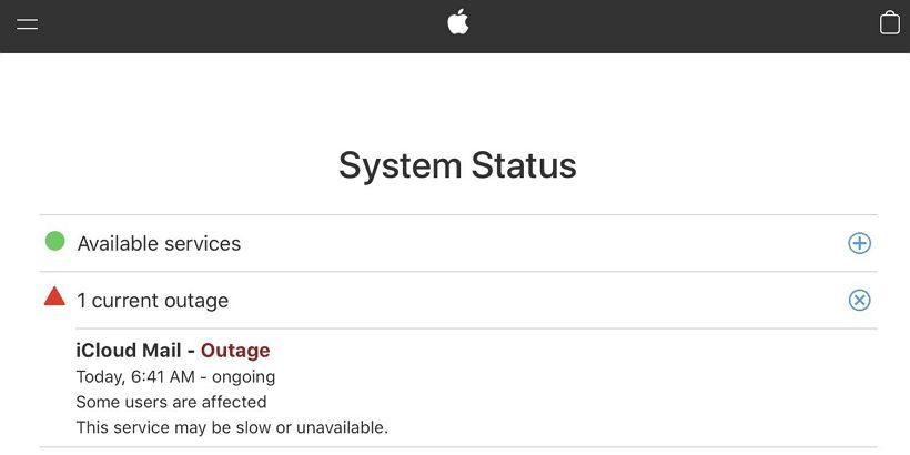 iCloud邮件服务停机导致部分使用者受影响