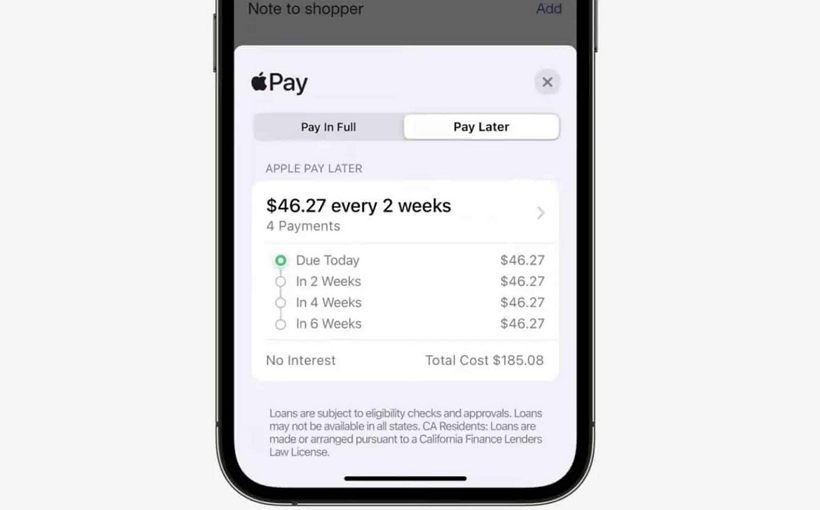 Apple Pay Later 因遇到技术问题需延期推出