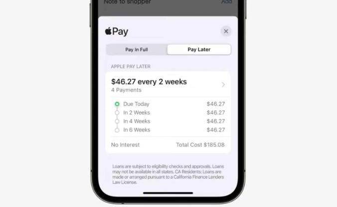 苹果推出Apple Pay Later先买后付服务：还可以免息分期