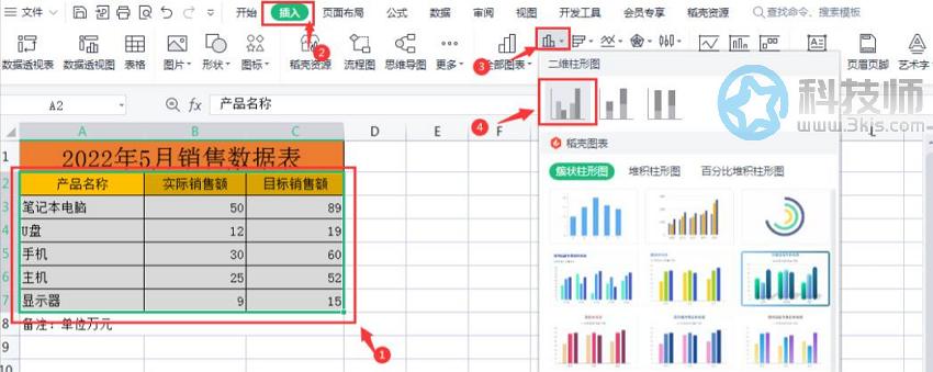 wps怎么做柱状图(wps柱状图制作教程)